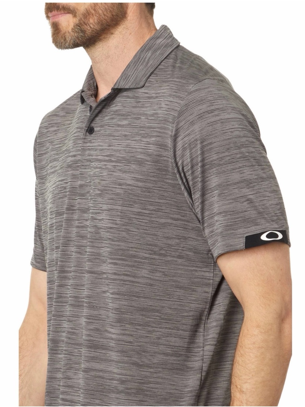 Oakley Men's Grey Space-Dye Polo